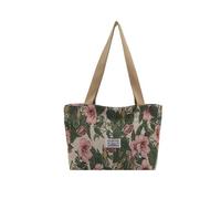Pratica borsa oversize con motivi culturali Design amichevole di lavoro Tasche interne multiple Maniglia comoda Borsa di tela cinese di grande capacità, Verde, One Size