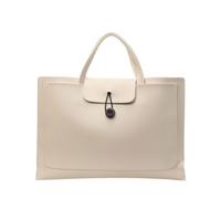 Pratica borsa per computer in PU Borsa per laptop Borsa per PC Borsa da trasporto per PC Borsa Tote Bag per laptop per uomini e donne, Beige
