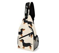 Pratica Borsello Uomo Wiener Dog Doxie Dachshund Weiner Dog Pet Dogs Borsa A Tracolla Tattica Multifunzionale,Unisex Borsa Pettorale per Alpinismo Ciclismo Palestra