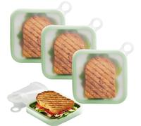 Pratica confezione da 3 contenitori per panini in silicone per alimenti freschi