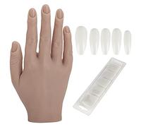 Pratica consigli per unghie Allenatore d'arte, mano per unghie acriliche in silicone mano, mani false di manichino, con false consigli per unghie per la pratica delle unghie, (01)