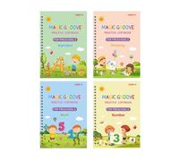 Pratica della calligrafia scanalata per bambini - Libro di copia magici per bambini scanalati | Pratica della a, cartella di lavoro in età prescolare per lettere, numeri, disegno matema