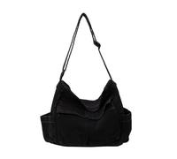 Pratica e delicata borsa a tracolla di grande capacità per uso quotidiano borsa a tracolla in nylon per lavoro o borsa a tracolla da viaggio, Nero , One Size