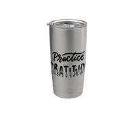 Pratica gratitudine Inspirational Bubble Lettering Bicchiere termico in acciaio inox doppia parete