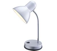 Pratica lampada da tavolo metallo plastica argento - BASIC