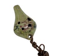 Pratica ocarina a 6 fori accordata a C, adatta per principianti e nuovi apprendimenti, strumento di allenamento in ceramica con cordino per il collo per giocare a casa, flauto ocarina, fischietto in