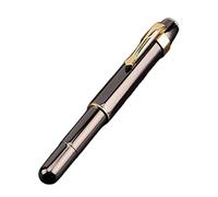 Pratica penna stilografica corta con corpo in metallo anticato, design compatto e portatile, per attività di scrittura quotidiana, penna stilografica retrò