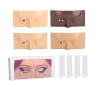Pratica per il Trucco del Viso, 4 Set Tavola per la Pratica del Trucco degli Occhi Chiusura degli Occhi di Apertura Tavola per il Viso del Manichino in Silicone Riutilizzabile Pelle di Grano Bianca Gi