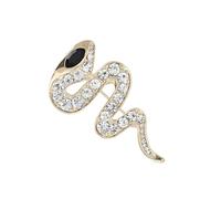 Pratica spilla a forma di serpente con occhi in lega, accessorio con intricati strass per gli amanti della moda gioielli in lega robusta, One Size, come descritto