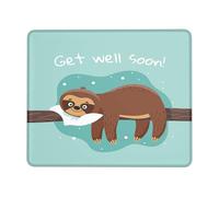 Pratica Tappetino Mouse, Sloth Get Well Soon Sleep Animal Cute Tappetino per Il Mouse Antiscivolo Gaming Mousepad per Computer Ufficio Laptop