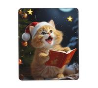 Pratica Tappetino per Il Mouse Cute Cat Sing Christmas Carols 25X30Cm, Tampone per Mouse Bordi Cuciti Gaming Mousepad per Computer Notebook Pc