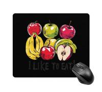 Pratica Tappetino per Il Mouse I Like To Eat Apples And Bananas 25X30Cm, Tappetino per Mouse Bordi Cuciti Gaming Mousepad per Ufficio Laptop Computer