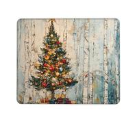 Pratica Tappetino per Il Mouse, Merry Christmas Birch Tree, Multifunzionale Tappetino per Mouse, Gaming Mousepad, 25X30cm, PC, Ufficio, Computer
