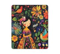Pratica Tappetino per Il Mouse, Mexican Folk Art Boho, Lavabile Tampone per Mouse, Gaming Mousepad, 25X30cm, PC, Notebook, Laptop