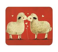 Pratica Tappetino per Il Mouse, Two Miniature Fluffy Lovely Sheep Animal, antisfilacciamento Tappetino per Mouse, Gaming Mousepad, 25X30cm, PC, Casa, Computer