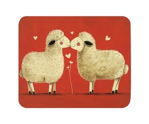 Pratica Tappetino per Il Mouse, Two Miniature Fluffy Lovely Sheep Animal, antisfilacciamento Tappetino per Mouse, Gaming Mousepad, 25X30cm, PC, Casa, Computer