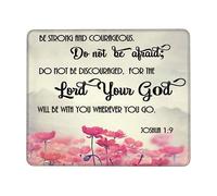 Pratica Tappeto Mouse, Be Strong And Courageous God Be with You Verses Tappetino per Il Mouse Confortevole Gaming Mousepad per Computer Laptop Ufficio