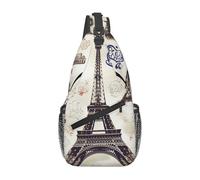 Pratica Zaino Monospalla French Paris Tour Eiffel Tower Borsa Sul Petto Libero,Sportivo Sling Bag per Palestra Moto Uso Quotidiano