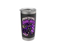 Praticare le arti oscure strega gatto nero Halloween Bicchiere termico in acciaio inox doppia parete