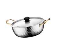 Pratiche pentole per pasta in acciaio inox con coperchio, ergonomiche, per le esigenze di cucina quotidiane, utensili da cucina, pentole Ramen in acciaio inox