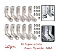 Pratiche Staffe 90 Gradi Ricambio T-Slot 10pz Connettore EU-2020