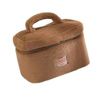 Pratici e robusti sacchetti per il trucco in peluche con cerniera accessorio alla moda per gli amanti della bellezza Organizzazione Borsa portaoggetti alla moda, Marrone