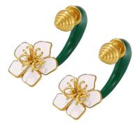 Pratici orecchini a forma di camelie in acciaio inox, accessori per donne, comodi e di lunga durata, design a petalo dolce, Misura unica, come descritto, come descritto