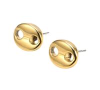 Pratici orecchini a forma di chicco di caffè, in acciaio inox, per donne e ragazze, gioielli alla moda, idea regalo allergica, orecchini in argento dorato