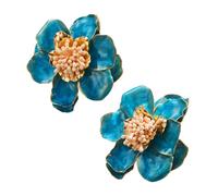 Pratici orecchini in lega robusta 3D con camelie accessori per le donne comodi e di lunga durata design orecchini femminili irregolari, One Size, come descritto, come descritto