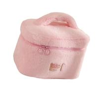 Pratici robusti sacchetti di trucco in peluche con accessorio alla moda con cerniera per l'organizzazione degli amanti della bellezza, A