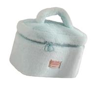 Pratici robusti sacchetti di trucco in peluche con accessorio alla moda con cerniera per l'organizzazione degli amanti della bellezza, Blu