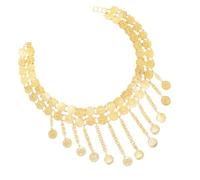 Pratico Accessorio Da Ballo Con Nappe Per Monete a Doppio Strato in Lega Per Donne Alla E Artisti Abiti Eleganti Cintura Da Ballo Con Nappe Per Monete a Doppio Strato