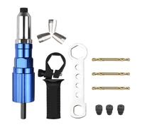 Pratico adattatore rivetto per trapani elettrici con struttura in lega rinforzata e meccanismo antiscivolo. Rivetto per metallo