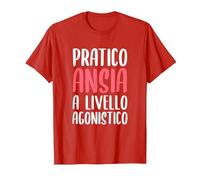 Pratico Ansia A Livello Agonistico Maglietta, Uomo, Rosso, L
