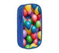 Pratico astuccio con palloncini colorati con stampa di cielo blu, multi-scomparto, per ufficio, viaggi, scuola, arte e uso quotidiano, Blu, Taglia unica, Con tasca per il
