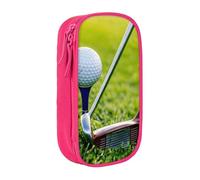 Pratico astuccio con stampa campo da golf, multi-scomparto, per ufficio, viaggi, scuola, arte e uso quotidiano, rosa, Taglia unica, Con tasca per il