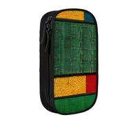 Pratico astuccio multiscomparto con stampa patchwork africana per ufficio, viaggi, scuola, arte e uso quotidiano, Nero , Taglia unica, Con tasca per il