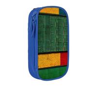 Pratico astuccio multiscomparto con stampa patchwork africana per ufficio, viaggi, scuola, arte e uso quotidiano, Blu, Taglia unica, Con tasca per il