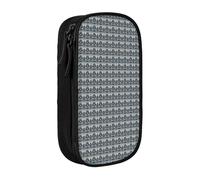 Pratico astuccio per matite con stampa di lupo con occhi azzurri, accessori artistici per varie occasioni, Nero , Taglia unica, Con tasca per il