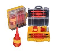 Pratico cacciavite isolato con punte a slot e incrociate per elettricisti