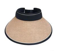 Pratico cappello estivo da donna con visiera parasole dal design unico e vestibilità regolabile per una protezione solare seria (Phnom Penh nero)