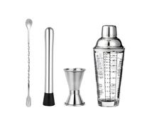 Pratico Cocktail Vetro Da 400 Ml Shaker Set Baristi Set Con Cucchiaio Vetro Per Miscelazione Per La Casa E L'uso Professionale Attrezzature Mixology Professionali