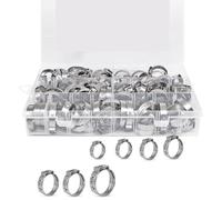Pratico e robusto set di fascette stringitubo in acciaio inox, 100 pezzi, dimensioni assortite, accessori per un collegamento sicuro delle tubazioni