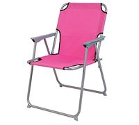 Pratico e utile! D&S Vertriebs GmbH - Sedia pieghevole da campeggio, in metallo, colore: Rosa