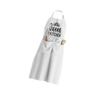 Pratico grembiule in poliestere regolabile con fascia per il collo con scritta "King Queen" Mr Mrs Letter And Housewarming Letter Print Grembiule