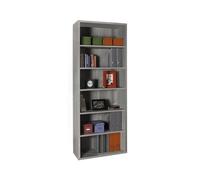 PRATICO KIT LIBRERIA CM 35,7X81,6X217H IN MELAMINICO COLORE CEMENTO