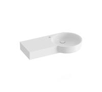 Pratico lavabo ad angolo, per montaggio a parete con foro per rubinetto, senza troppopieno, lavabo sospeso, ARC, 83 x 43,5 cm, con ripiano destro | Ravak (Left)