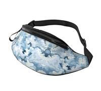 Pratico Marsupi Sportivo Blue White Camo Print Marsupi A Tracolla Multiuso Fanny Pack Bag Per Fitness Concerti Jogging 14X35Cm