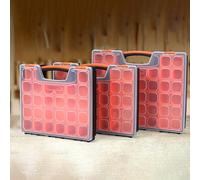Pratico organizer in plastica con 22 scomparti per attrezzi, artigianato e cucito, con maniglia per il trasporto facile (14 scomparti)