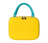 Pratico organizer per trucchi in plastica, valigetta compatta da viaggio con divisori rimovibili per la cura della pelle, borsa da toilette impermeabile indispensabile in plastica, giallo, Mass Beauty